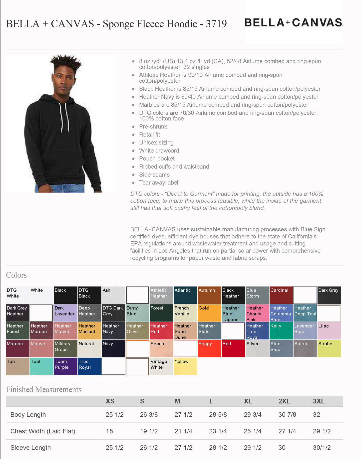 Men's / Unisex Sponge Fleece Hoodie