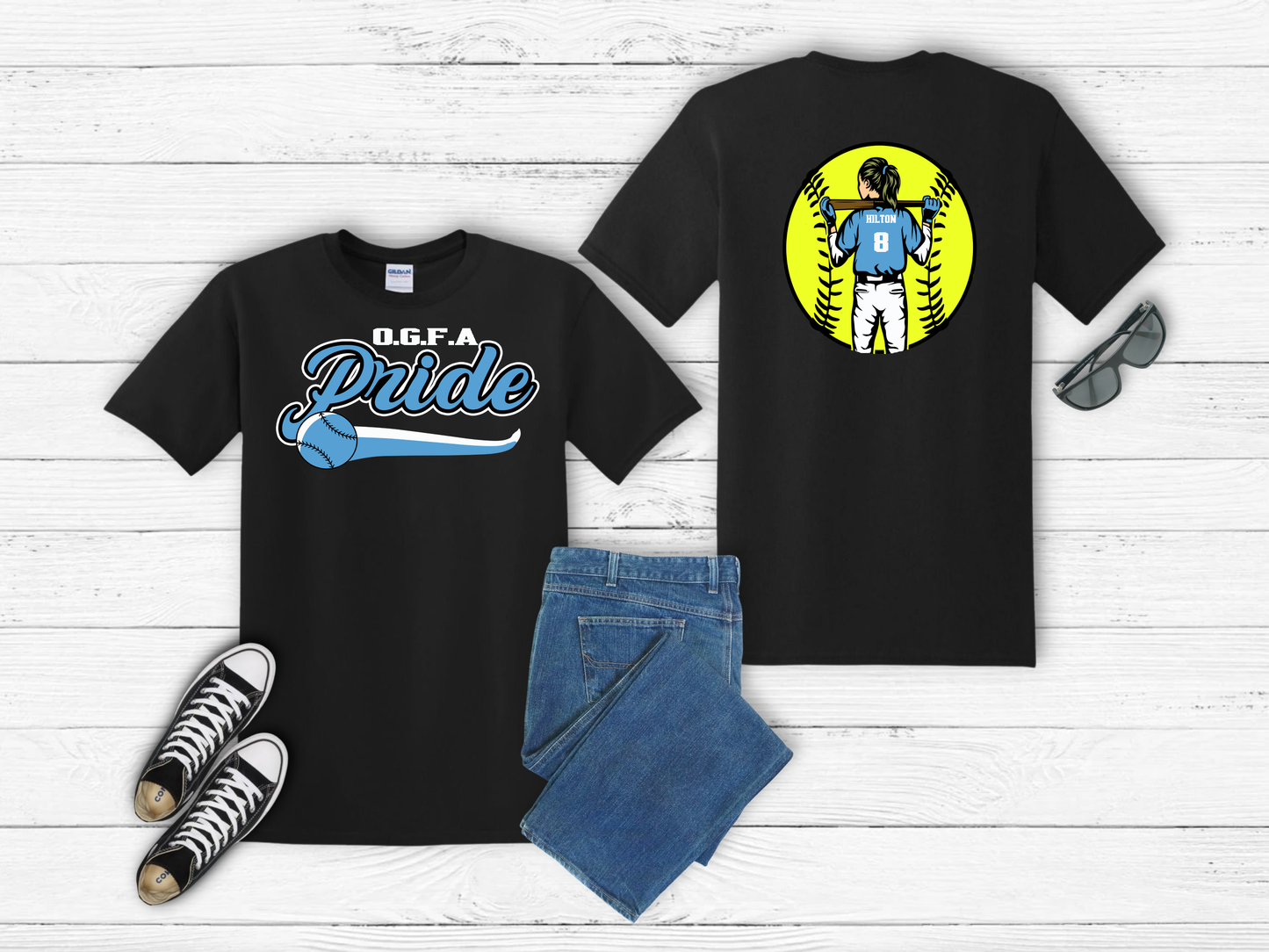 Pride logo with personalized Name (Adult Sizes)