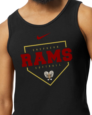 Shepherd Rams softball (Tank Top)