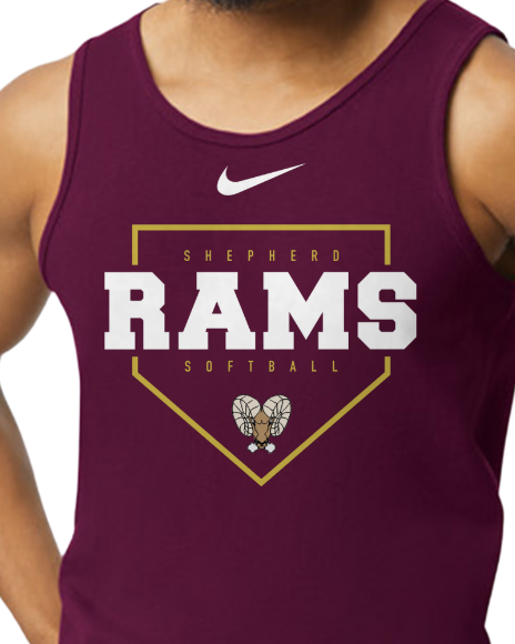 Shepherd Rams softball (Tank Top)